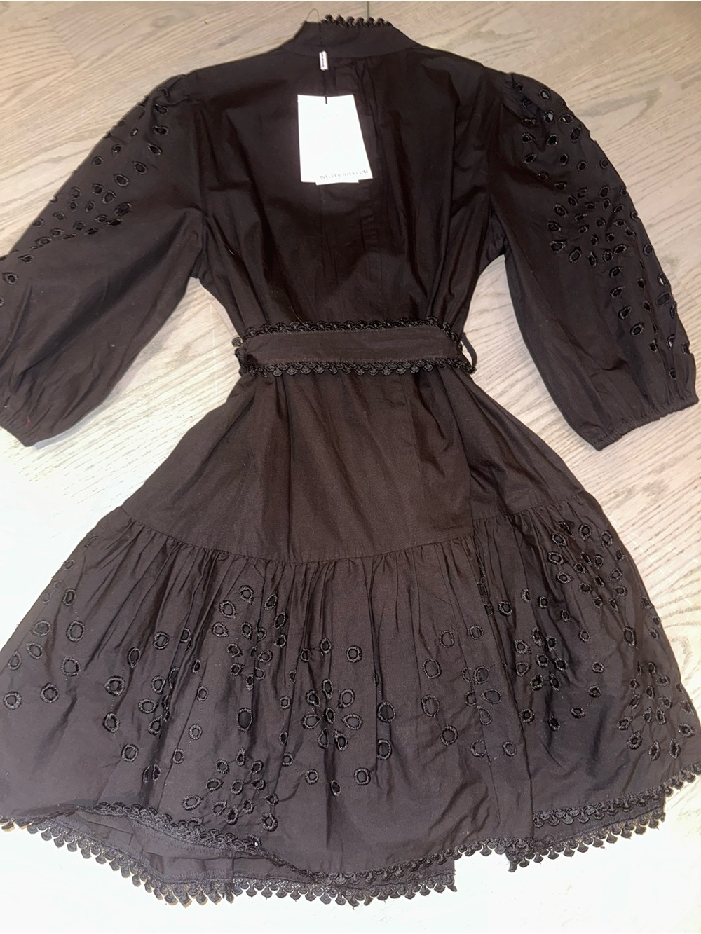 Avec Les Filles Eyelet Midi Dress with Waist Tie - Picture 8 of 9